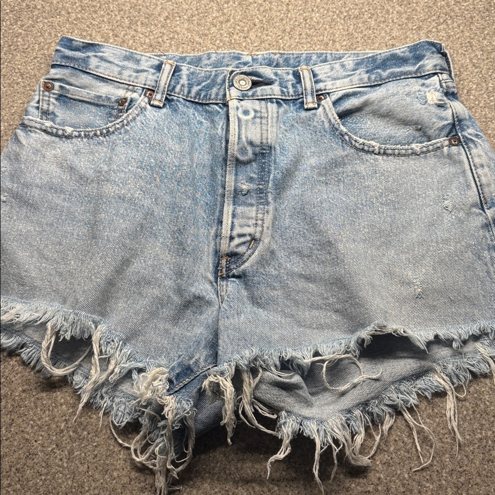 MOUSSY VINTAGE Light Wash Blue Denim Women Shorts